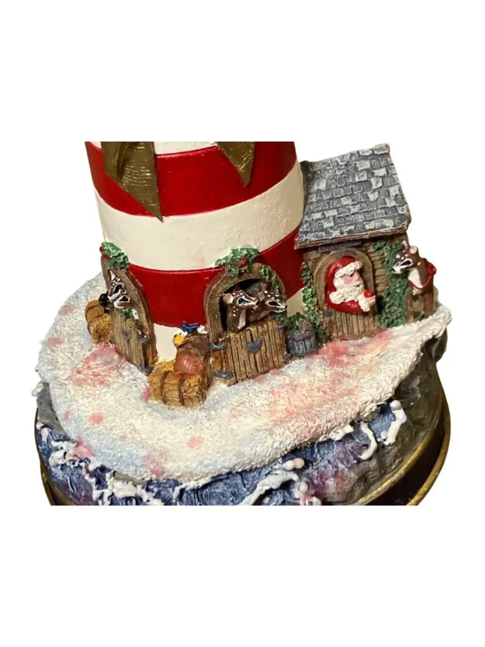 Danbury Mint Lighthouses of Christmas Candle Sticks Holder Figurines